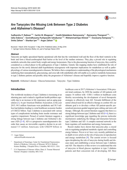 Are Tanycytes the Missing Link Between Type 2 Diabetes and Alzheimer’S Disease?