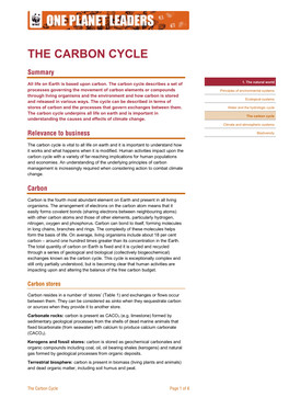 The Carbon Cycle
