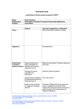 Swestransresponse NPF3 Project Proposal