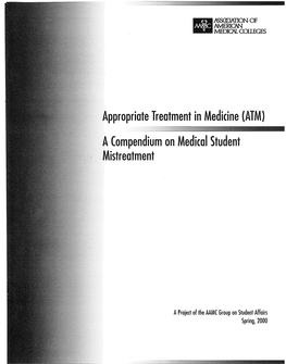 Appropriate Treatment in Medicine (ATM) Acompendium on Medical Student Mistreatment