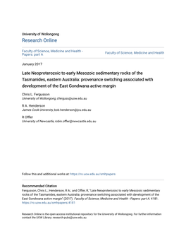 Late Neoproterozoic to Early Mesozoic Sedimentary Rocks of The