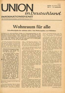 UID Jg. 15 1961 Nr. 15, Union in Deutschland