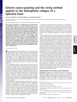 Solvent Coarse-Graining and the String Method Applied to the Hydrophobic Collapse of a Hydrated Chain