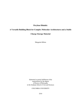 Perylene Diimide: a Versatile Building Block for Complex Molecular Architectures and a Stable Charge Storage Material