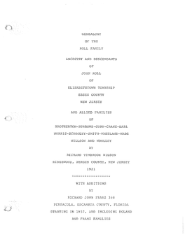 Genealogy of the Roll Family Ancestry and Descendants