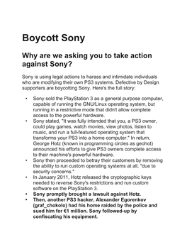 Boycott Sony