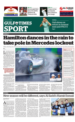 Hamilton Dances in the Rain to Take Pole in Mercedes Lockout