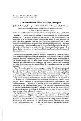 Conformational Model of Active Transport John H