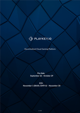 Decentralized Cloud Gaming Platform Pre-Sale