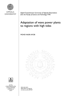 Adaptation of Wave Power Plants to Regions with High Tides