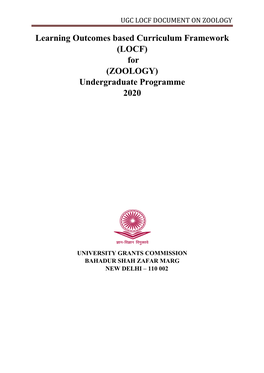 Ugc Locf Document on Zoology