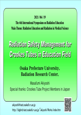 Radiation Safety Management for Crookes Tubes in Education Field