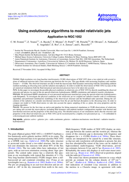 Using Evolutionary Algorithms to Model Relativistic Jets Application to NGC 1052