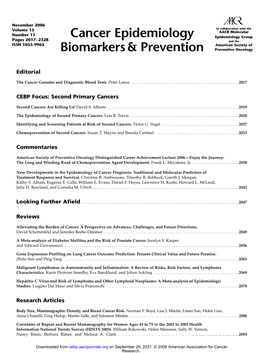 Cancer Epidemiology, Biomarkers & Prevention