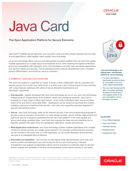 Java Card Datasheet