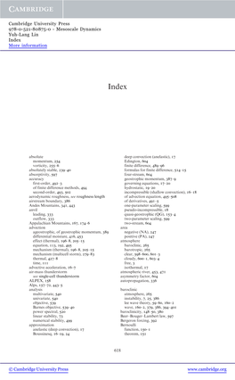 Mesoscale Dynamics Yuh-Lang Lin Index More Information