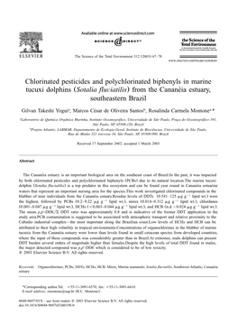 Chlorinated Pesticides and Polychlorinated Biphenyls in Marine Tucuxi Dolphins (Sotalia Fluviatilis) from the Cananeia´ Estuary, Southeastern Brazil