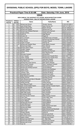 Divisional Public School (Dps) for Boys, Model Town, Lahore