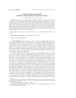 White Noise Limits for Inertial Particles in a Random Field∗