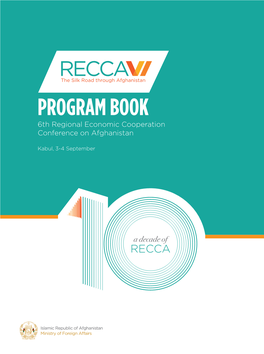 PROGRAM BOOK 6Th Regional Economic Cooperation Conference on Afghanistan