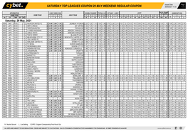 Saturday Top Leagues Coupon 29 May Weekend Regular Coupon 26/05/2021 11:33 1 / 3