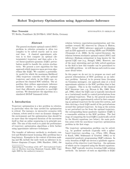 Robot Trajectory Optimization Using Approximate Inference