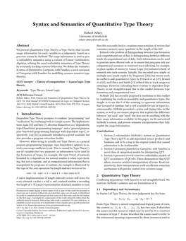 Syntax and Semantics of Quantitative Type Theory