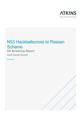 N53 Hackballscross to Rassan Scheme AA Screening Report Louth County Council