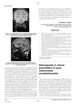 Heterogeneity in Clinical Presentation of Acute Disseminated