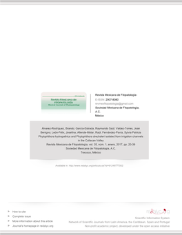 Redalyc.Phytophthora Hydropathica and Phytophthora Drechsleri