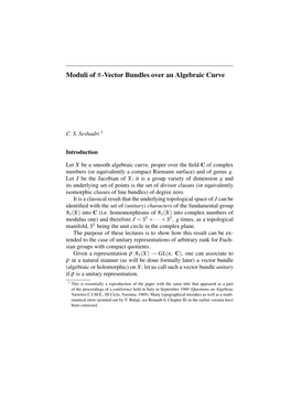 Moduli of Π-Vector Bundles Over an Algebraic Curve