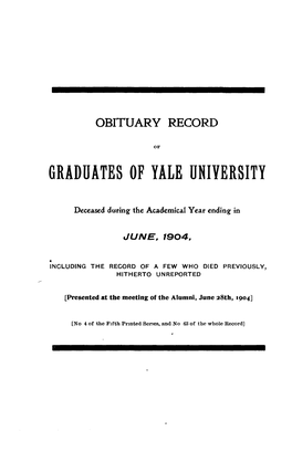 1903-1904 Obituary Record of Graduates of Yale University