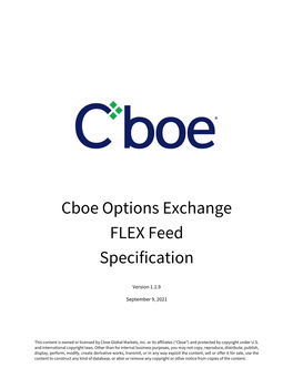 Cboe Options Exchange FLEX Feed Specification