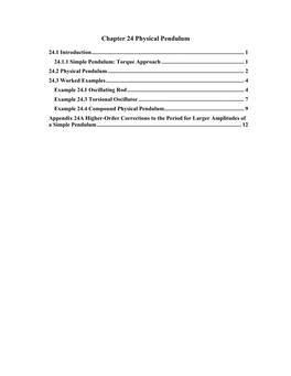 Chapter 24 Physical Pendulum