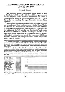 The Constitution in the Supreme Court: 1921-1930