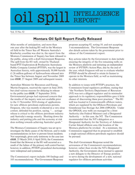 Montara Oil Spill Report Finally Released