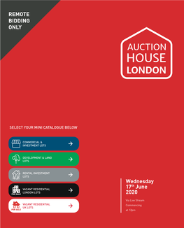 AH London Front Editorial.Indd 1 03/06/2020 08:29 Auction House London 2020 Auction Schedule