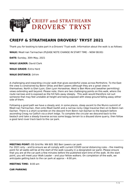 Drovers' Tryst Information Sheet