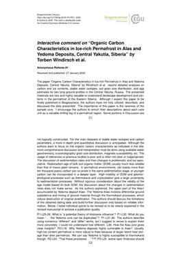 Organic Carbon Characteristics in Ice-Rich Permafrost in Alas and Yedoma Deposits, Central Yakutia, Siberia” by Torben Windirsch Et Al