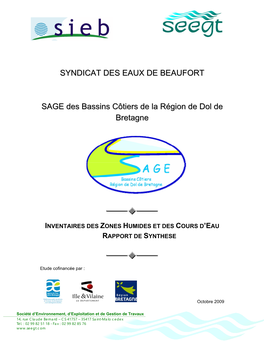 SYNDICAT DES EAUX DE BEAUFORT SAGE Des Bassins