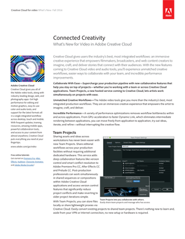April 2015 What's New in Adobe Creative Cloud for Video