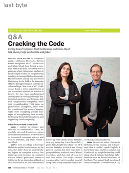 An Interview with Shafi Goldwasser & Silvio Micali