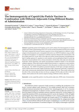 The Immunogenicity of Capsid-Like Particle Vaccines in Combination with Different Adjuvants Using Different Routes of Administration