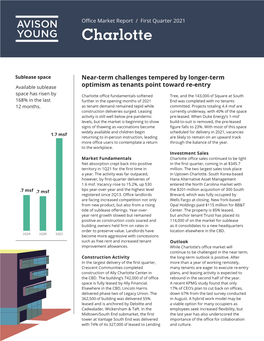 To Continue Reading the Charlotte 1Q21 Office Market Report