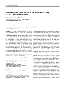 Morphology and Recent History of the Rhone River Delta in Lake Geneva (Switzerland)