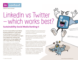 Linkedin Vs Twitter – Which Works Best? Sustainability Social Media Ranking II