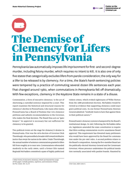 The Demise of Clemency for Lifers in Pennsylvania