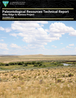 Paleontological Resources Technical Report Riley Ridge to Natrona Project DECEMBER 2018