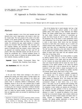 Abstract FC Approach in Portfolio Selection of Tehran's Stock Market