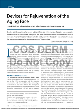 Devices for Rejuvenation of the Aging Face P